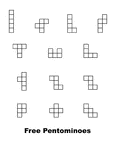 A poster of twelve Free Pentominoes.