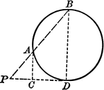 Circle with triangle and chords.