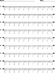 Worksheet with multiple number lines for classroom mathematics activities.