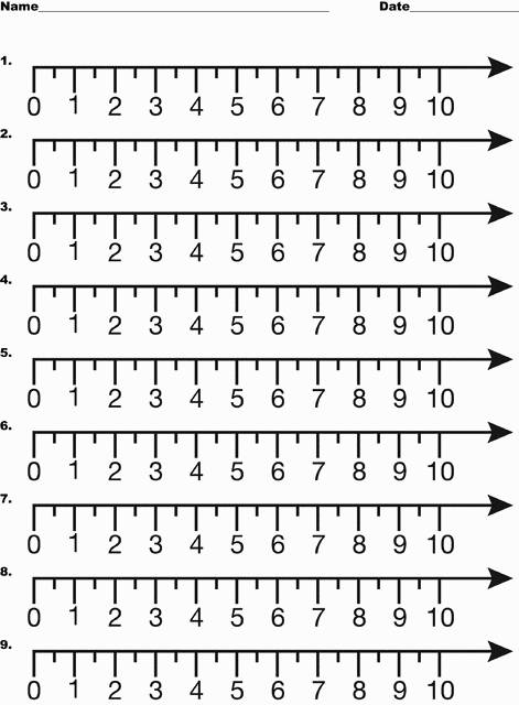 Number Line 1 10 In Halves Clipart Etc