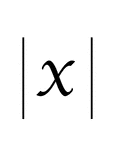 A flashcard featuring a math symbol for Absolute Value of X
