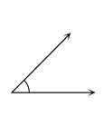 A flashcard featuring an illustration of an Acute angle