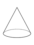 A flashcard featuring an illustration of a Cone