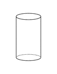 A flashcard featuring an illustration of a Cylinder