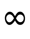 A flashcard featuring a math symbol for Infinity