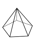 A flashcard featuring an illustration of a Pyramid with a Pentagonal Base