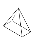 A flashcard featuring an illustration of a Pyramid with a Rectangular Base