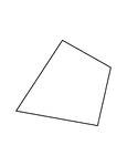 A flashcard featuring an illustration of a polygon with four unequal sides