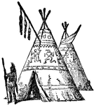 Native American housing in the Plaines region.