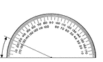 A protractor indicating a measurement of 25 degrees.