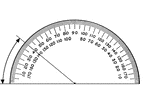 A protractor indicating a measurement of 40 degrees.