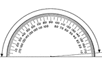 A protractor indicating a measurement of 170 degrees.