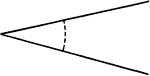 Illustration that can be used to show the definition of an angle - an opening between two lines that intersect or meet.