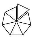 7/7 of a 7 sided polygon with one piece detached