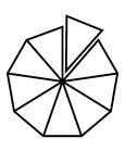 9/9 of a 9 sided polygon with one piece detached