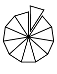 11/11 of a 11 sided polygon with one piece detached