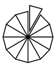 12/12 of a 12 sided polygon with one piece detached