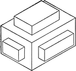 Isometric of a wooden block.