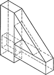 Isometric of a wooden brace.