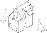 Isometric outline of a house.