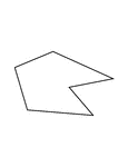 Illustration of an irregular hexagon. This is also an example of a concave polygon.