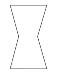 Illustration of an irregular hexagon. This is also an example of a concave polygon with symmetry.