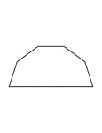 Illustration of an irregular convex hexagon with symmetry.