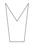 Illustration of an irregular pentagon. This is also an example of a concave polygon with symmetry.