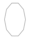Illustration of an irregular convex decagon. This polygon has some symmetry.