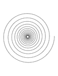 Illustration of spiral with unequally spaced intervals.