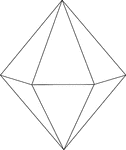 Illustration of a hexagonal bipyramid. A bipyramid, or dipyramid, is formed by joining two congruent pyramids at their bases. The bases in this illustration are hexagons.