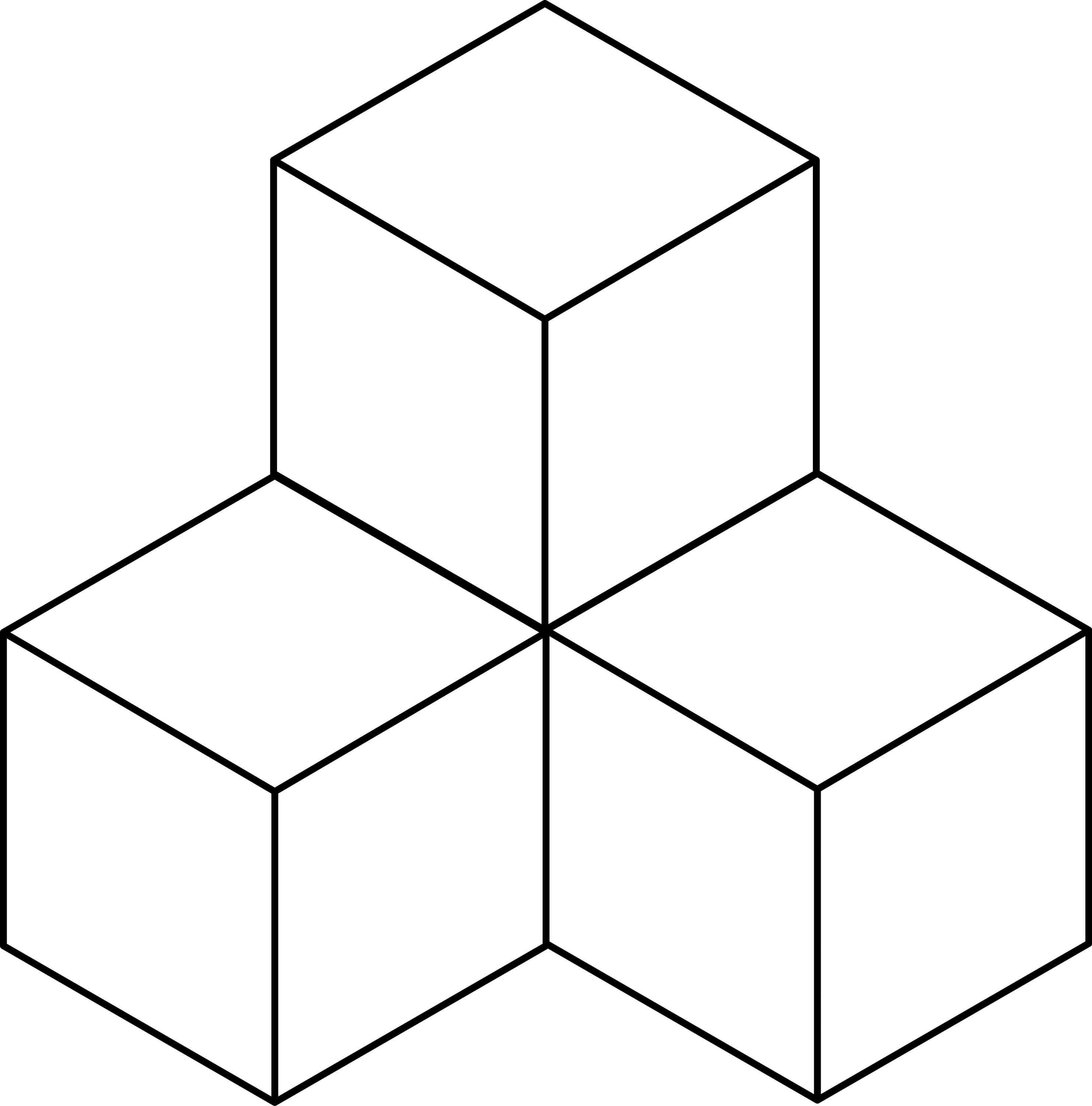 4 Stacked Congruent Cubes | ClipArt ETC