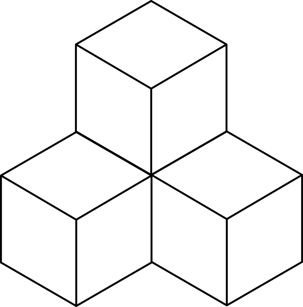 4 Stacked Congruent Cubes ClipArt ETC