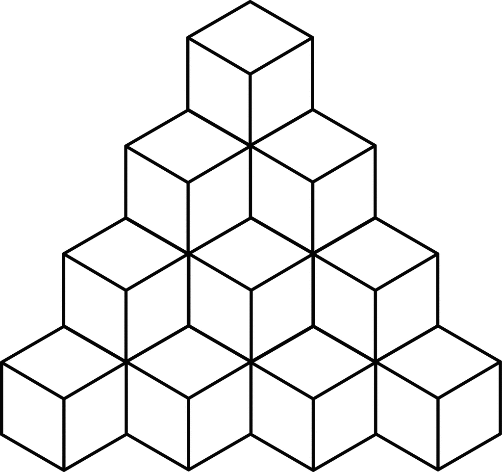 20 Stacked Congruent Cubes