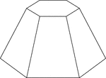 Illustration of a right hexagonal pyramid that has been cut by a plane parallel to the base. The top section has been removed and the remaining section is known as the frustum of the pyramid.
