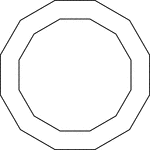 Illustration of 2 regular concentric dodecagons.