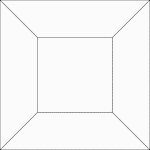 Illustration of 2 concentric squares whose vertices are connected by line segments.