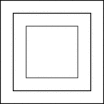Illustration of 3 concentric squares that are equally spaced.