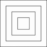 Illustration of 4 concentric squares that are equally spaced.