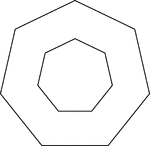 Illustration of 2 regular concentric heptagons/septagons.