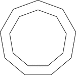 Illustration of 2 regular concentric nonagons.