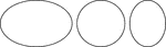 An illustration of 2 ellipses that have the equal vertical axes, but different horizontal axes. The ellipse on the left has a larger horizontal axis than the ellipse on the right.