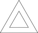 Illustration of 2 concentric equilateral triangles.