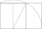 Illustration showing the construction of a golden rectangle. Beginning with a unit square, a line is then drawn from the midpoint of one side of the square to its opposite corner. Using that line, an arc is drawn that defines the length of the rectangle. Two quantities are considered to be in the golden ratio if (a+ b)/a = a/b which is represented by the Greek letter phi.