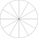 Illustration of a polar graph/grid that is a unit circle marked, but not labeled, in 30&deg; increments.