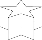 Illustration of a non-regular decagonal prism in the shape of a star. Then ends/bases are made of star-shaped decagons and the faces are rectangular.