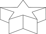 Illustration of a non-regular decagonal prism in the shape of a star. Then ends/bases are made of star-shaped decagons and the faces are squares.