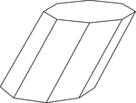 Illustration of a skewed octagonal prism. The prism is non-right.