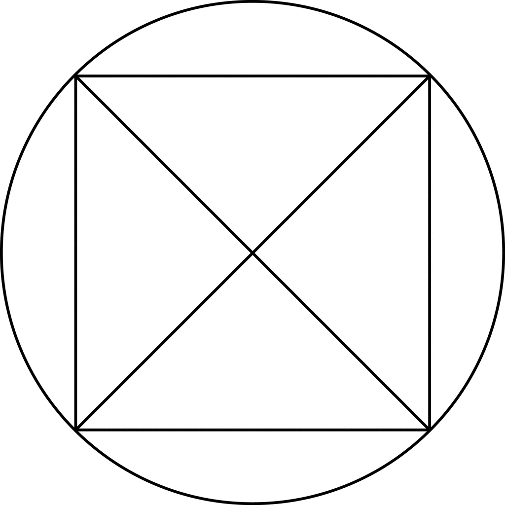 В квадрат вписаны два круга. Круг в квадрате. Круг внутри квадрата. Квадрат и окружность внутри. Уникурсальные фигуры.