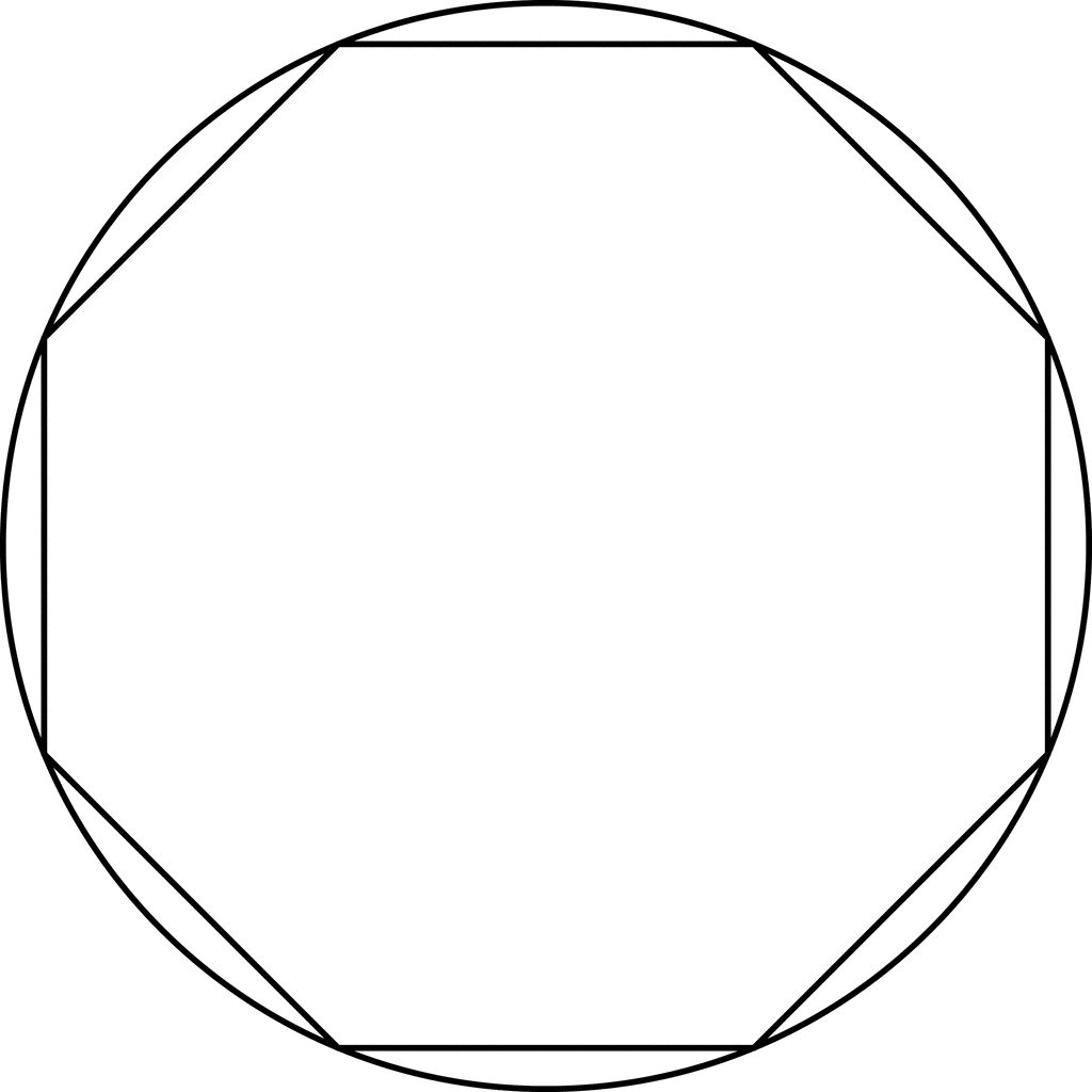 Regular Octagon Inscribed In A Circle | ClipArt ETC